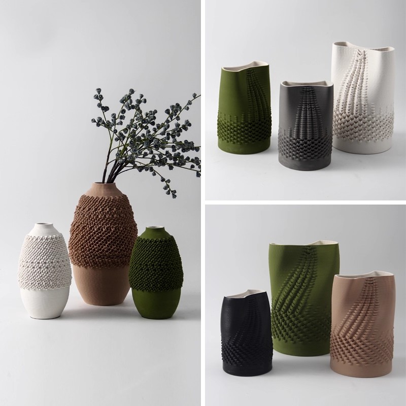 3D Printing Vase - Nordic Style Morandi Color Green Ceramic