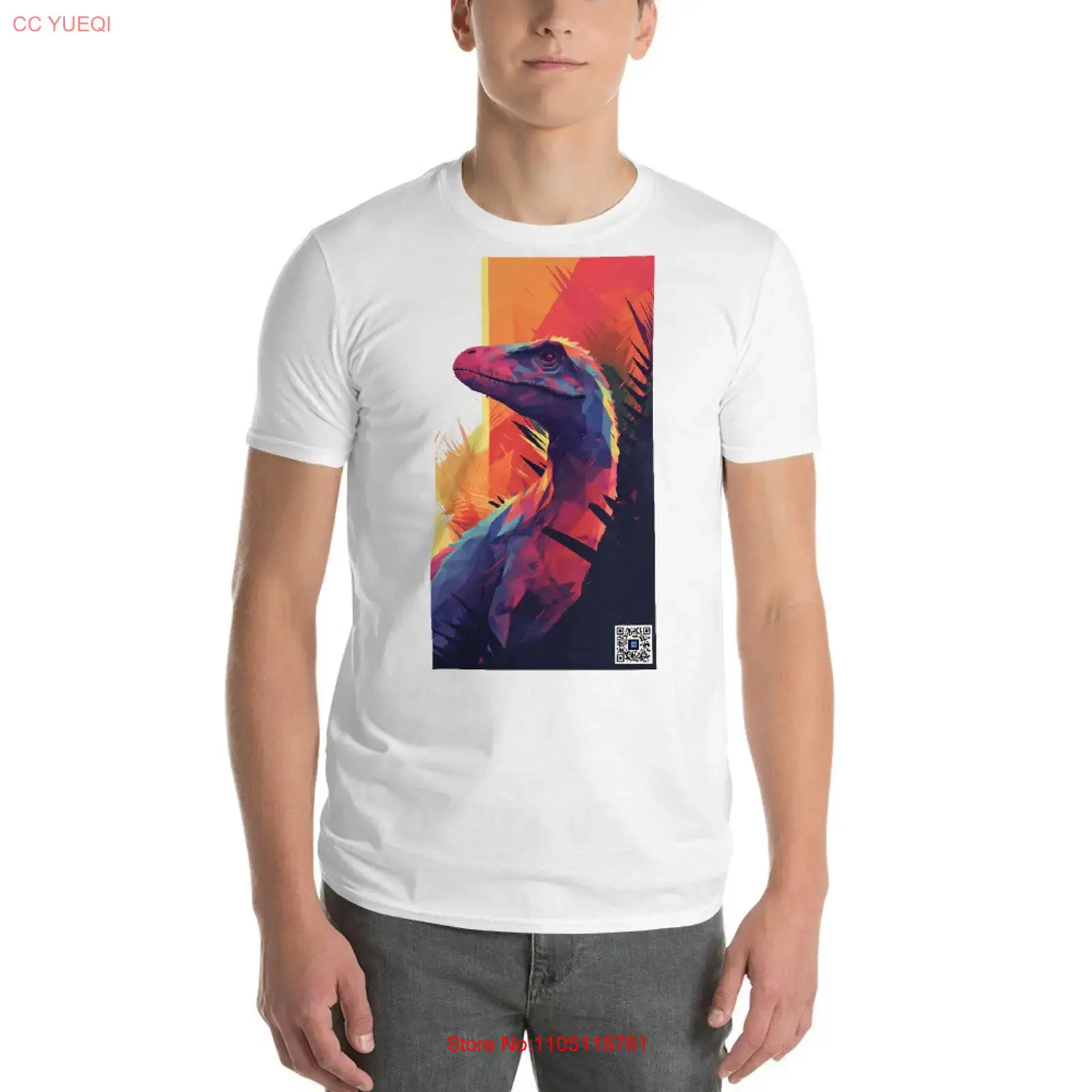 3D Printing Qr Codes - Dinosaur T Shirt smartphone camera scannable