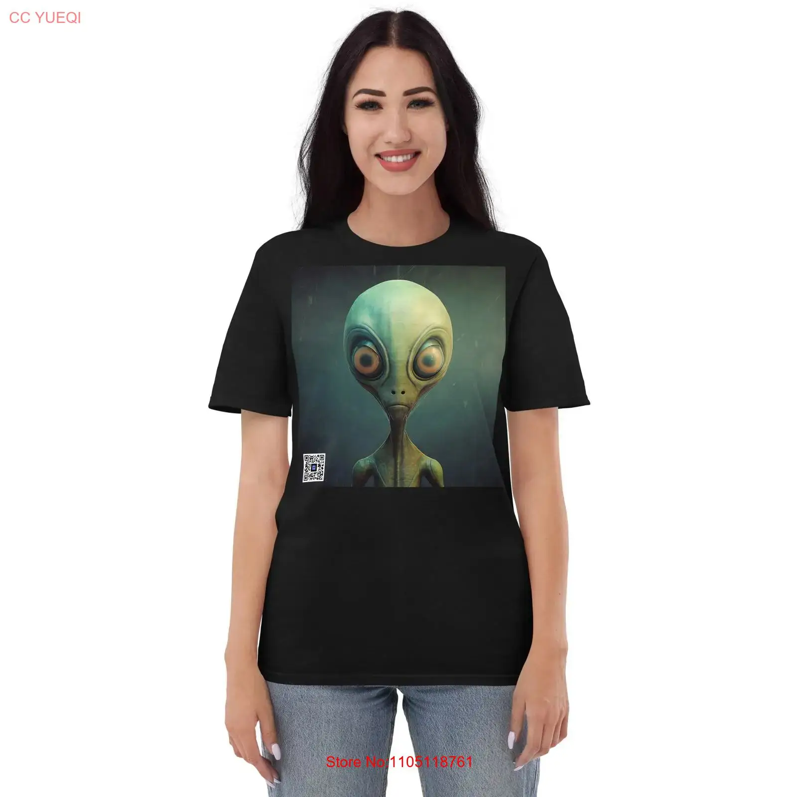 3D Printing Qr Codes - Alien T Shirt smartphone camera scannable