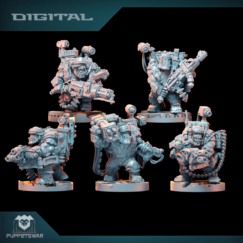 3D Printing Objects - Orc Ultimate Badasses Squad, Green Skin