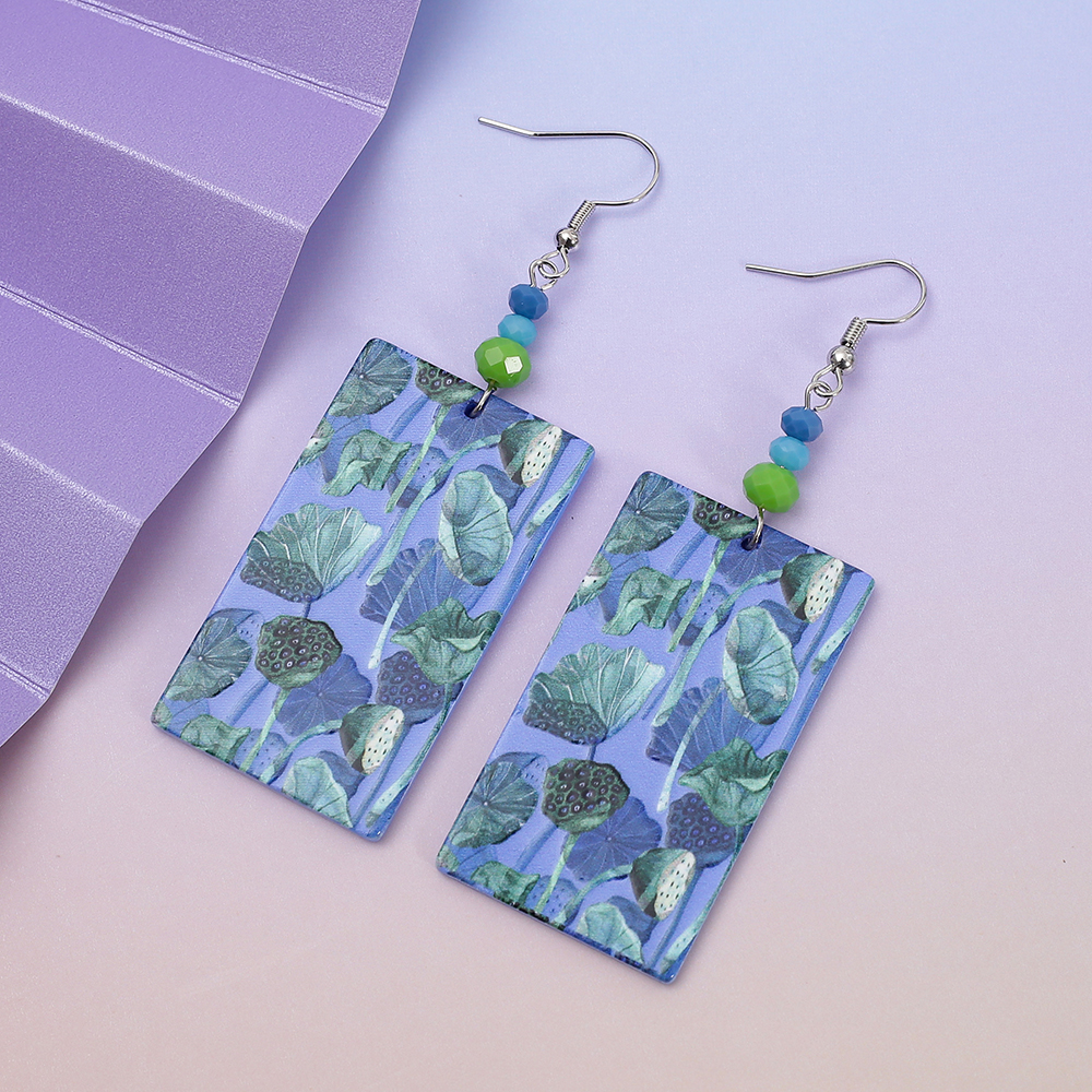 3D Printing Jewelry - Fashion Green Blue Lotus Flower 3D