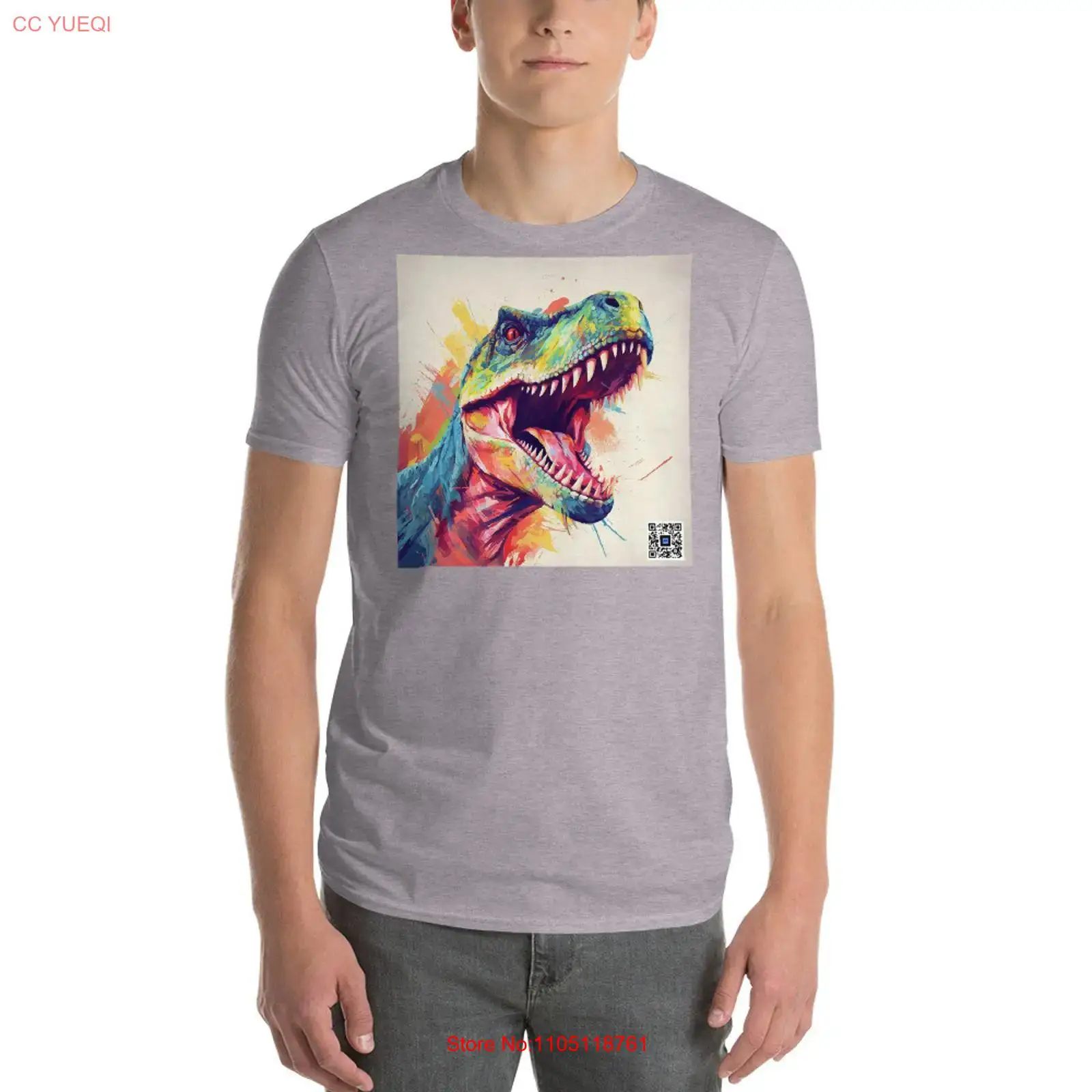 3D Printing Qr Codes - Dinosaur T Shirt smartphone camera scannable