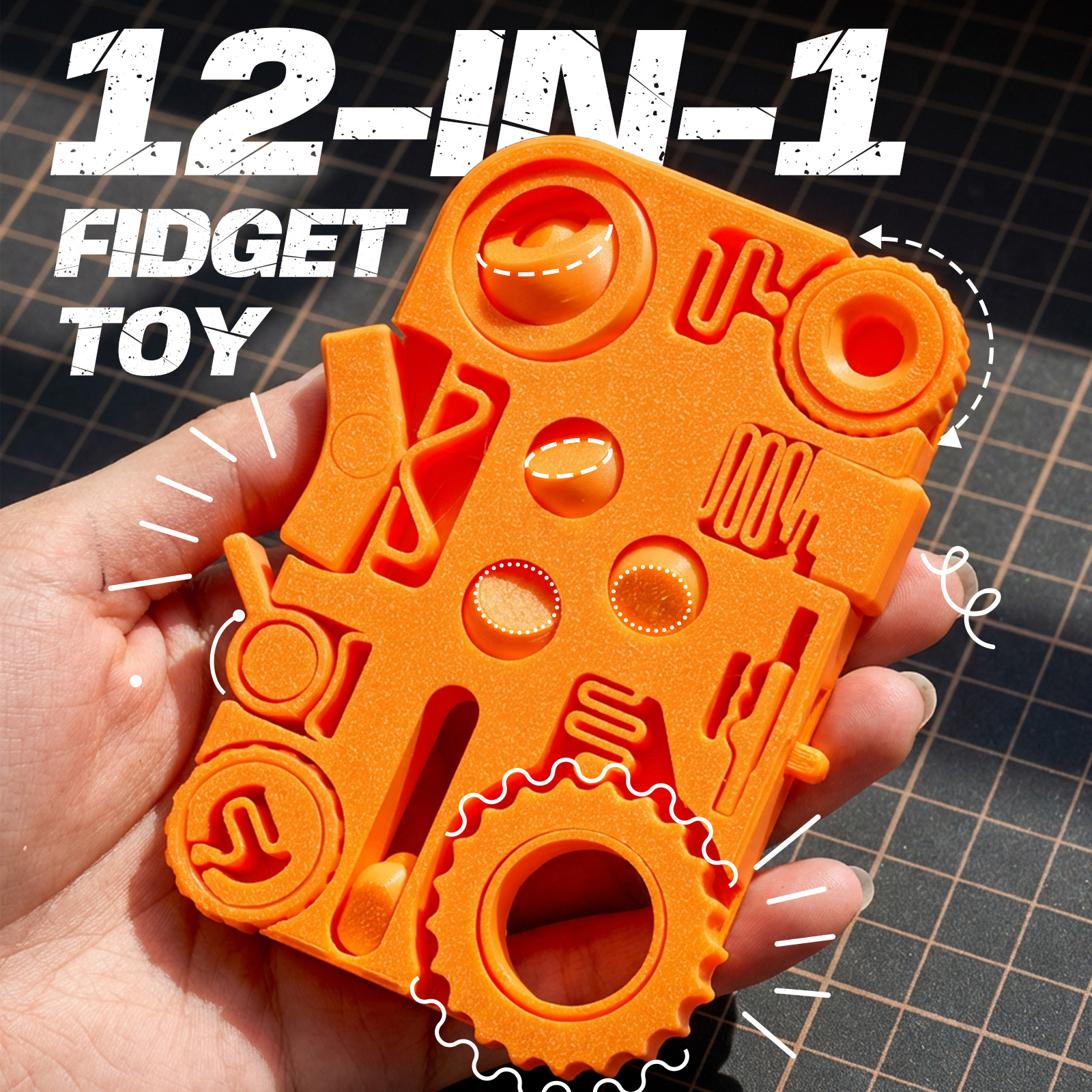 3D Printing Gundam - 12-in-1 Stress Relief Toy 3D Printed