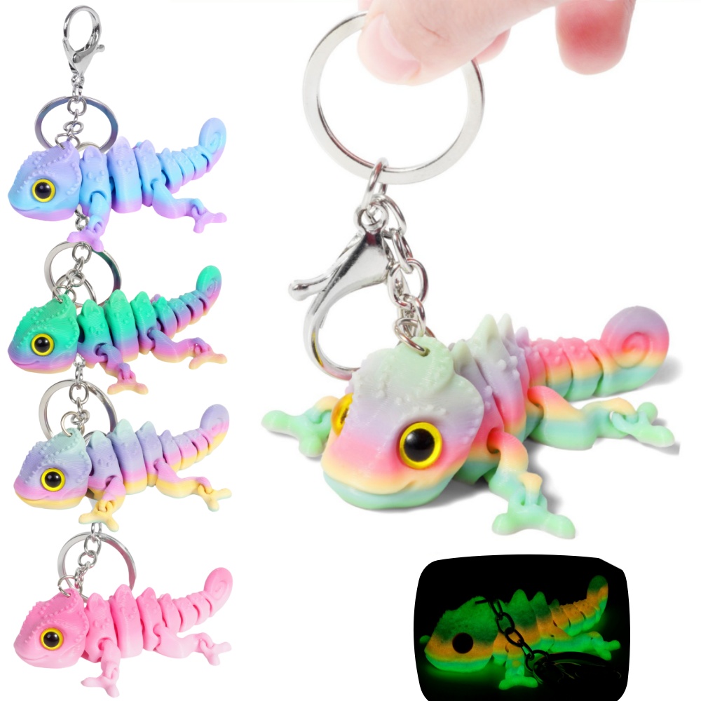 3D Print Isopropyl Alcohol - Cartoon 3D Print Chameleon Doll Keychain