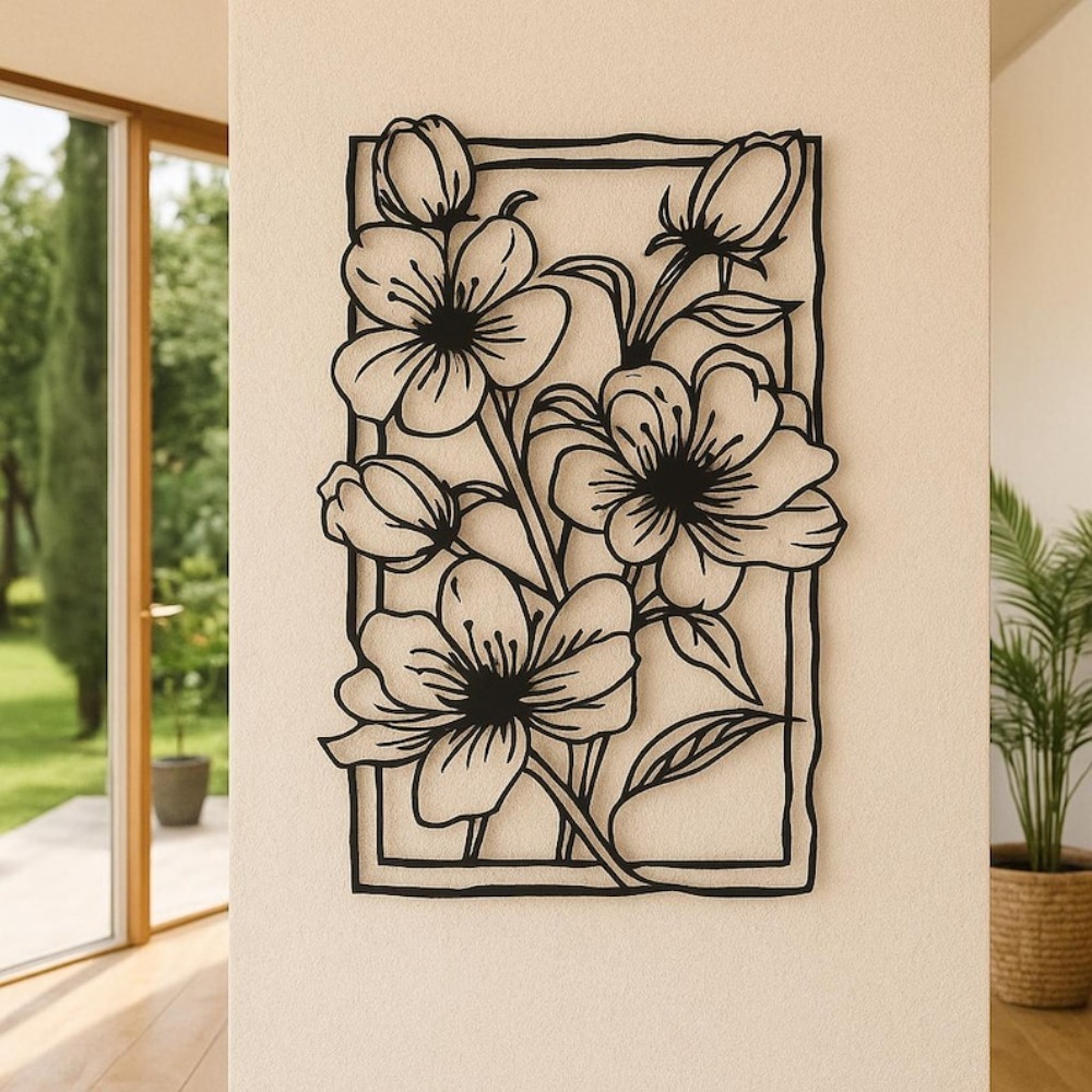 3D Printing Objects - 3D Rose Gold Metal Flower Wall