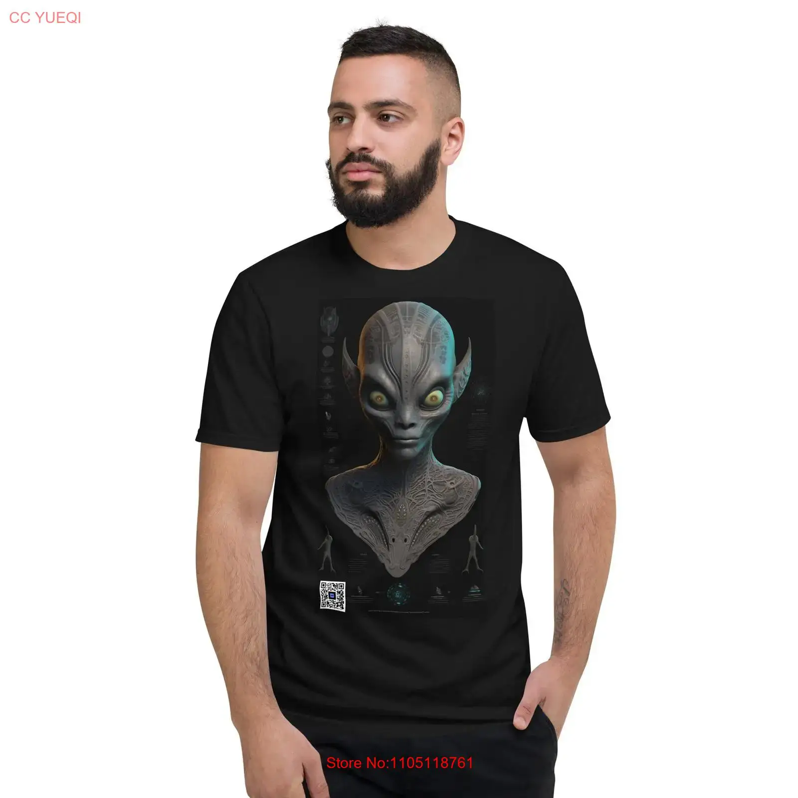 3D Printing Qr Codes - Alien T Shirt smartphone camera scannable