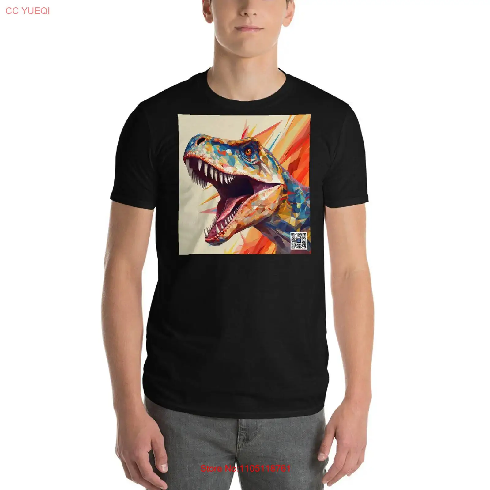 3D Printing Qr Codes - Dinosaur T Shirt smartphone camera scannable