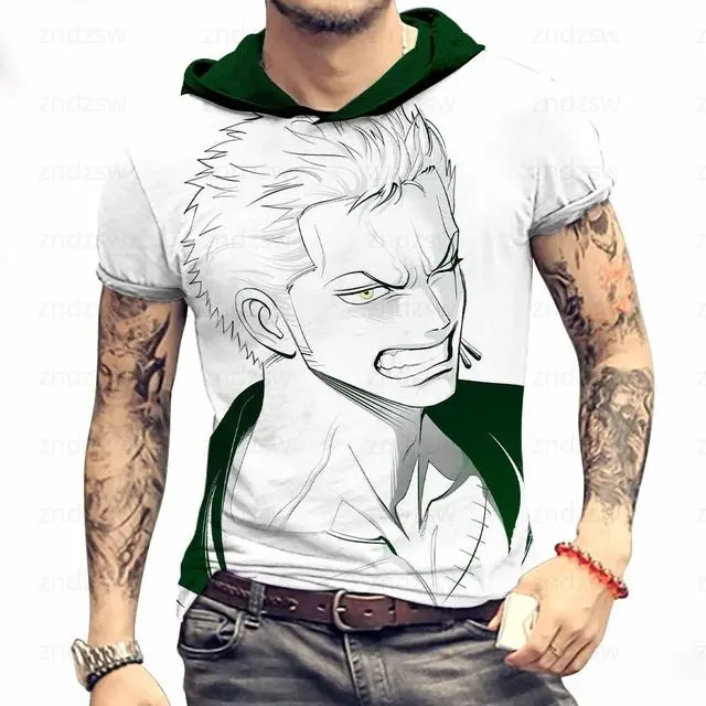 One Piece Anime Hooded T-shirt - 3D Printing Luffy のレビューと価格