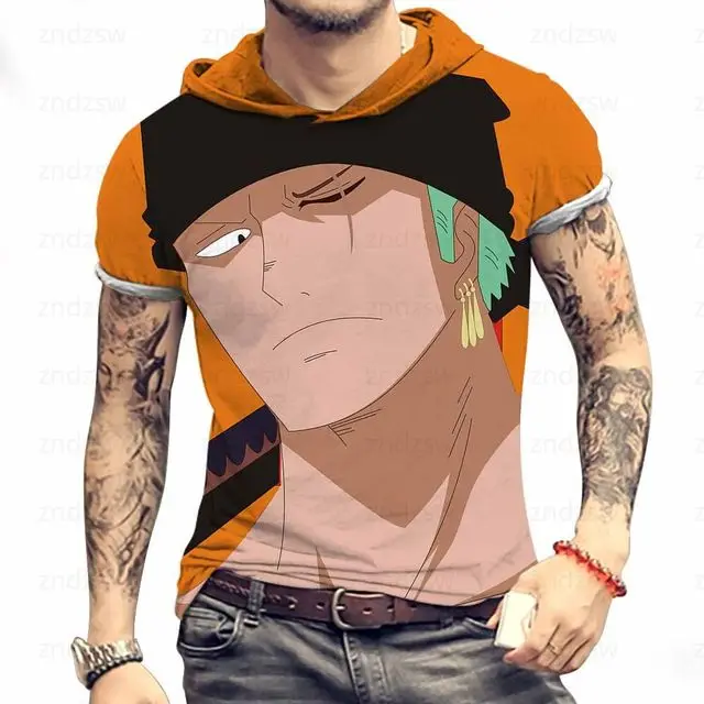 One Piece Anime Hooded T-shirt - 3D Printing Luffy のレビューと価格