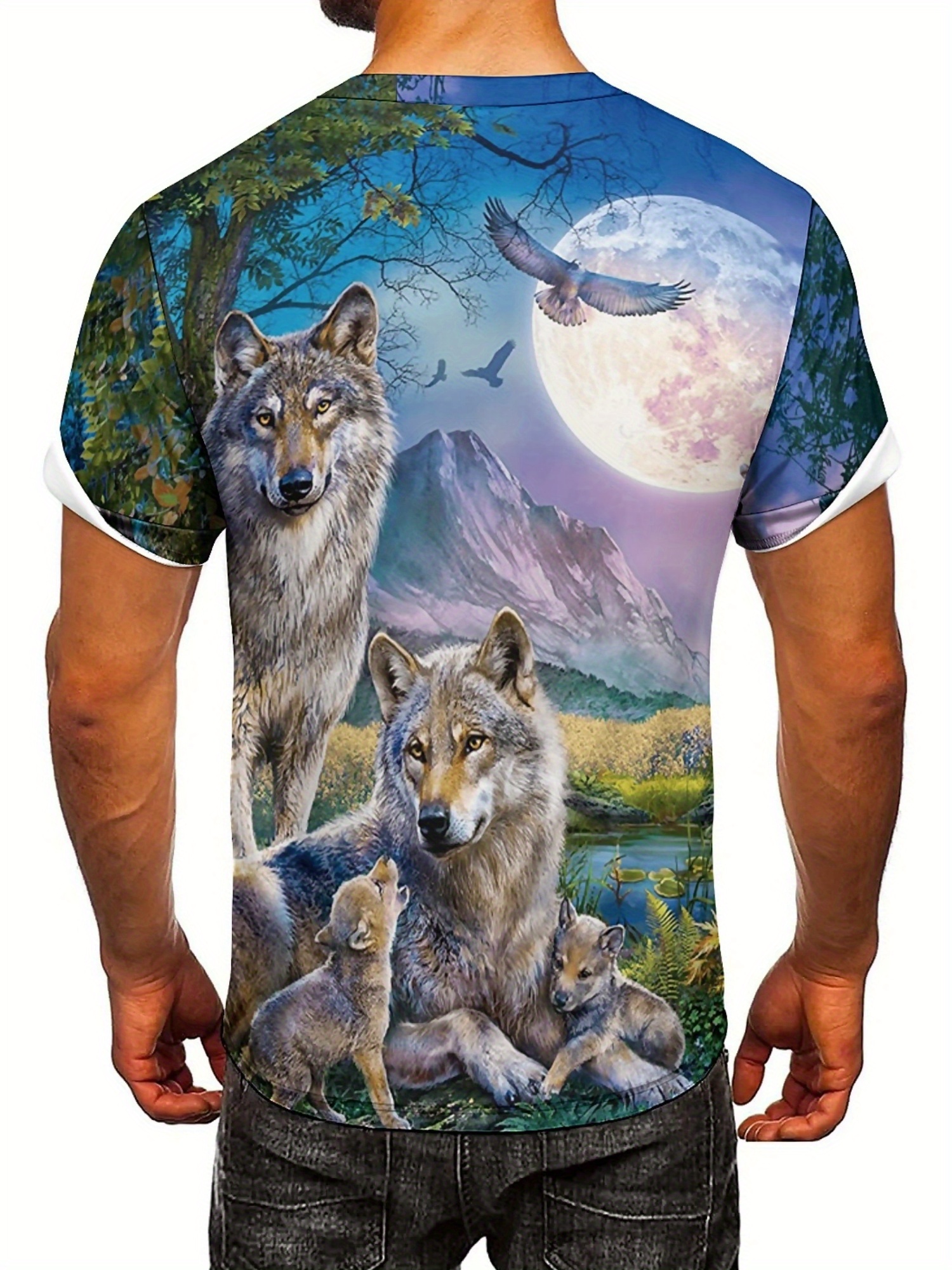3D Wolf Pack Print T-Shirt - S - 3D Printing Designing のレビューと価格