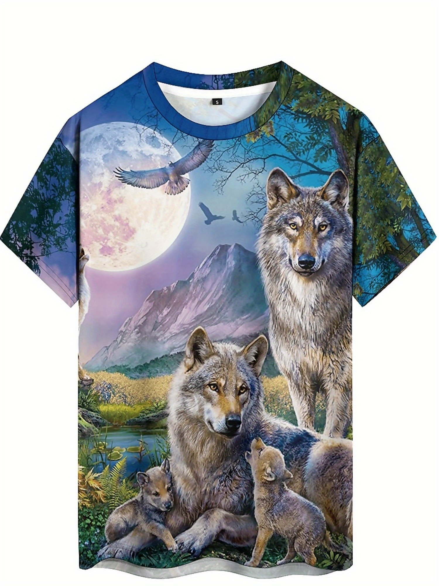 3D Wolf Pack Print T-Shirt - S - 3D Printing Designing のレビューと価格