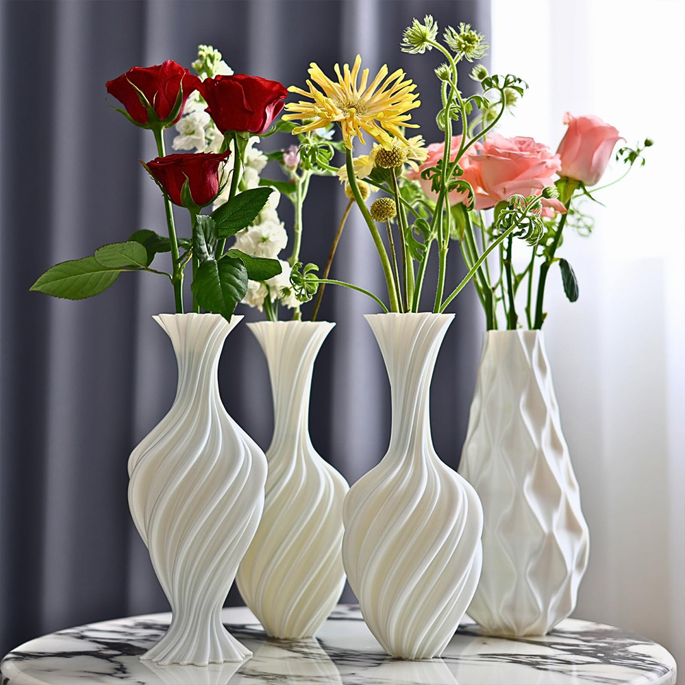 Elegant white 3D printed vase, - 3D Printing Vase のレビューと価格