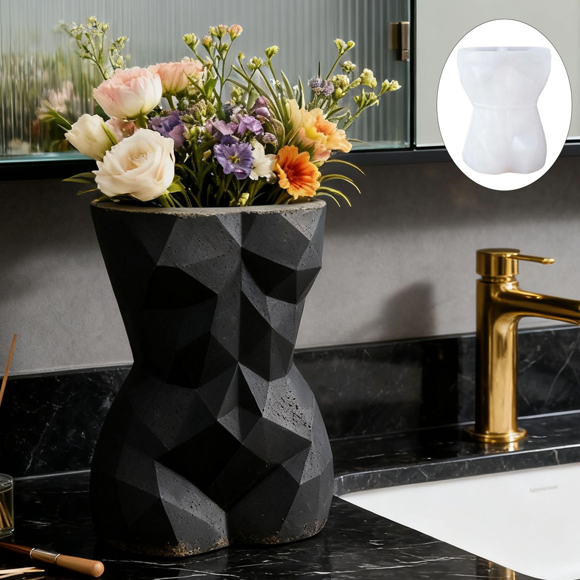 3D Geometric Female Body Flowe - 3D Printing Vase のレビューと価格