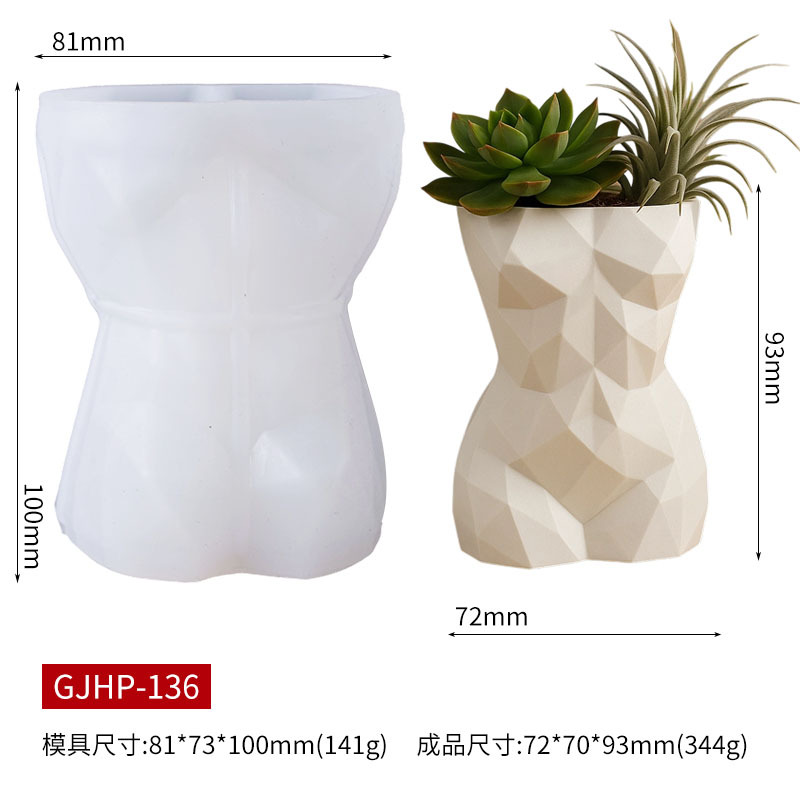 3D Geometric Female Body Flowe - 3D Printing Vase のレビューと価格