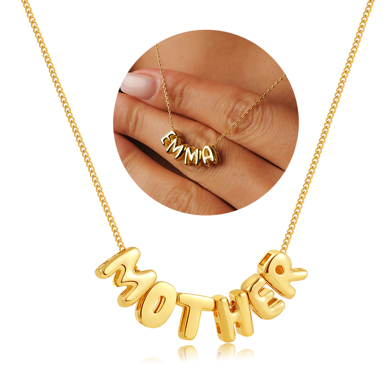 Bubble Letter Necklaces Custom - 3D Printing Jewelry のレビューと価格