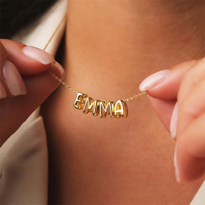 Bubble Letter Necklaces Custom - 3D Printing Jewelry のレビューと価格