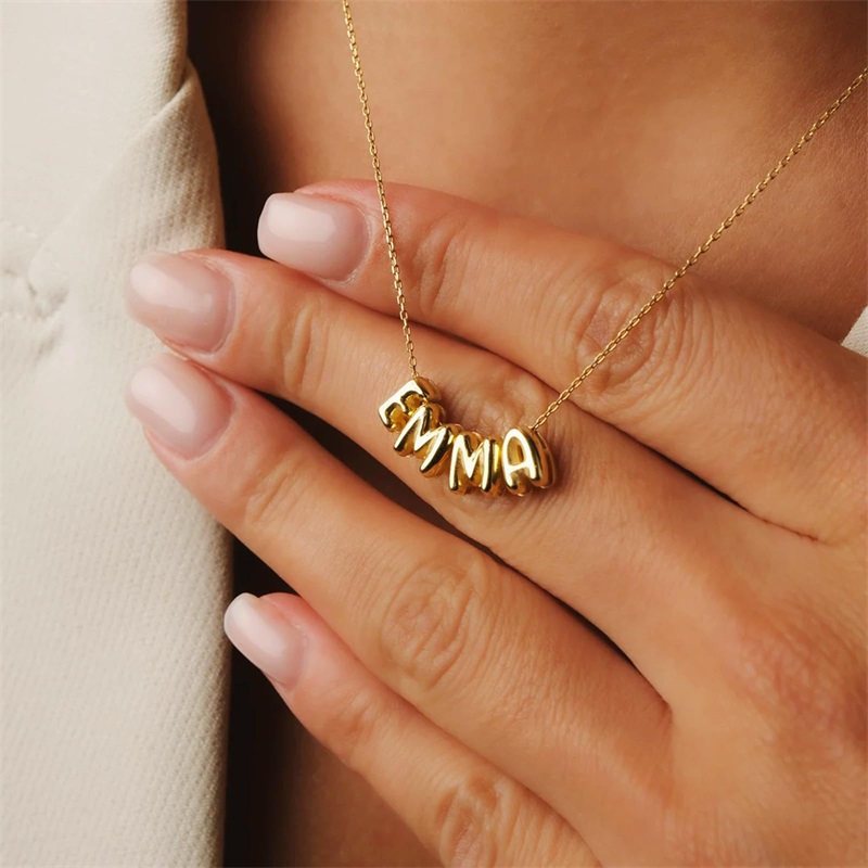 Bubble Letter Necklaces Custom - 3D Printing Jewelry のレビューと価格