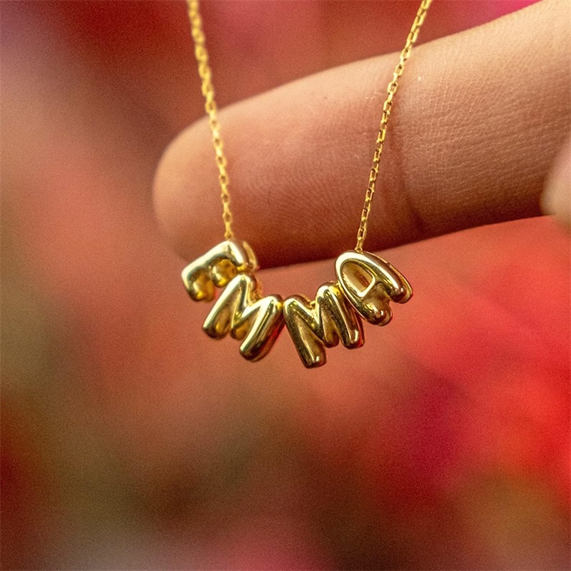 Bubble Letter Necklaces Custom - 3D Printing Jewelry のレビューと価格