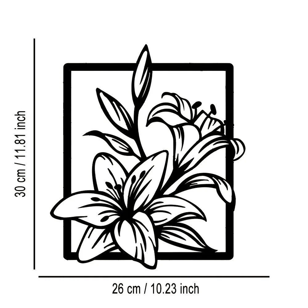 Metal Lily 3D Hollow Iron Wall - 3D Printing Objects のレビューと価格
