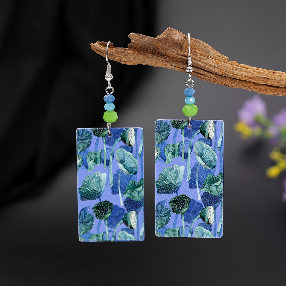 Fashion Green Blue Lotus Flowe - 3D Printing Jewelry のレビューと価格