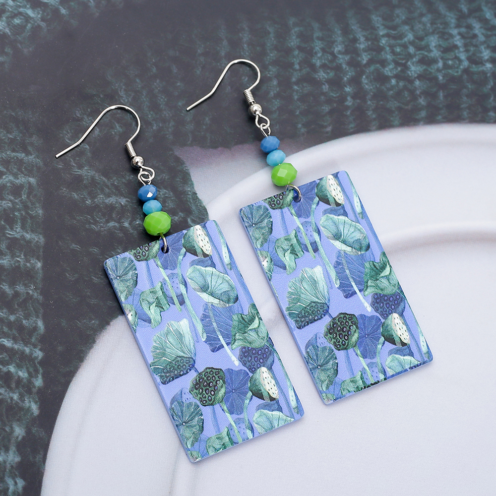 Fashion Green Blue Lotus Flowe - 3D Printing Jewelry のレビューと価格