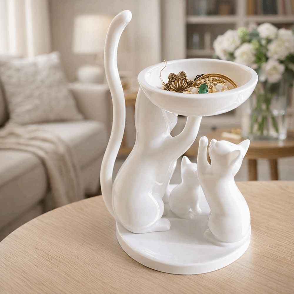 Cartoon Cat Jewelry Tray Decor - 3D Printing Ring Holder のレビューと価格