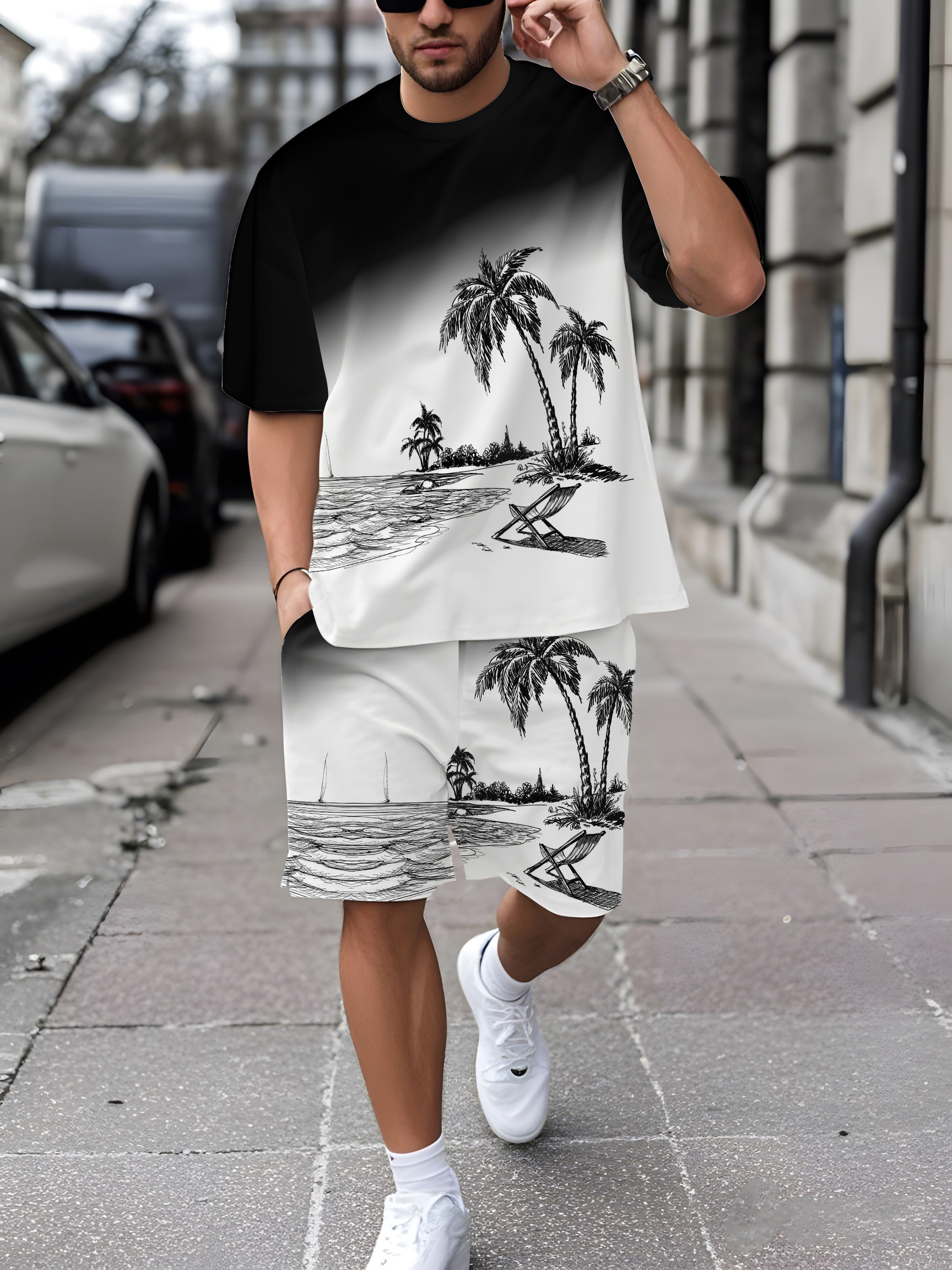 2026 Summer New Men's Short-Sl - 3D Printing Designing のレビューと価格