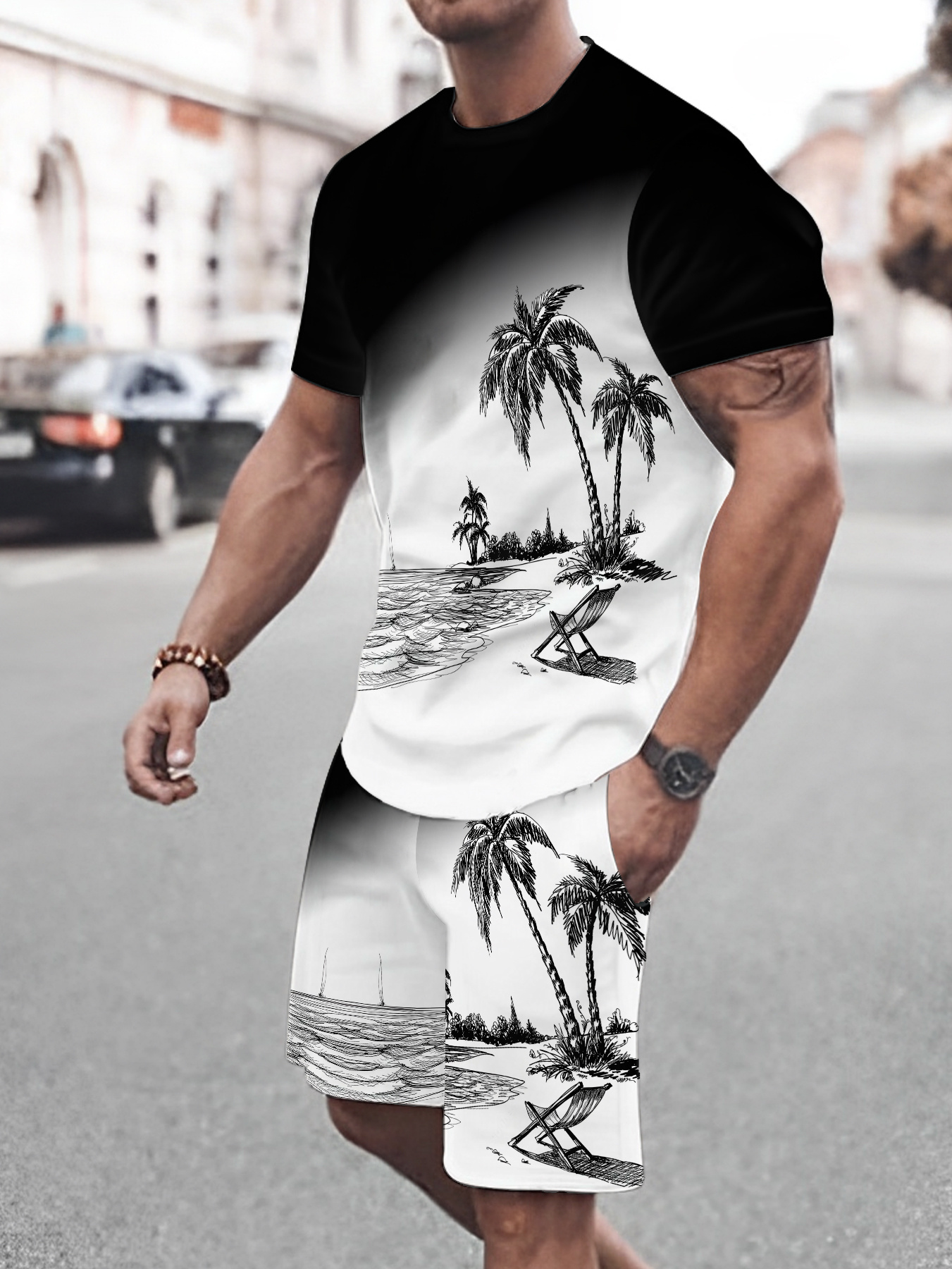 2026 Summer New Men's Short-Sl - 3D Printing Designing のレビューと価格