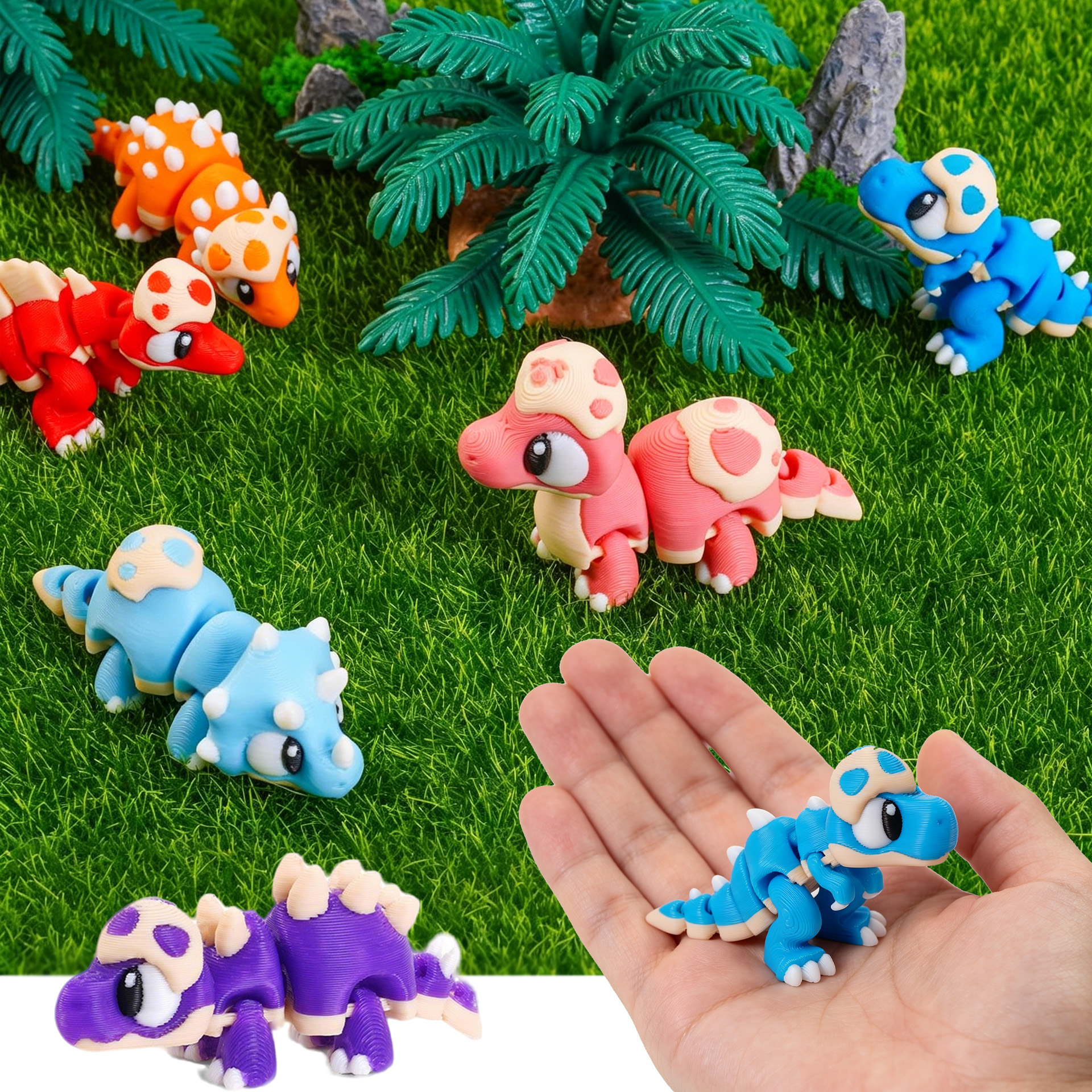 Set 3D Printed Mini Dinosaur T - 3D Printing Objects のレビューと価格