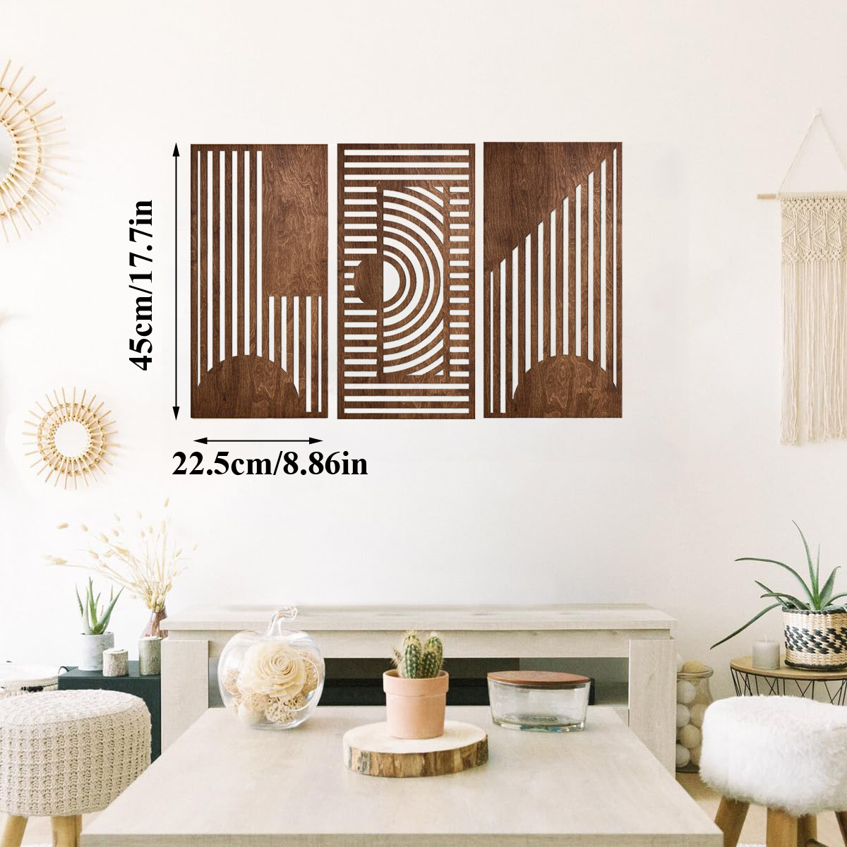 3 Pcs Geometric Wood Wall Art  - 3D Printing Objects のレビューと価格