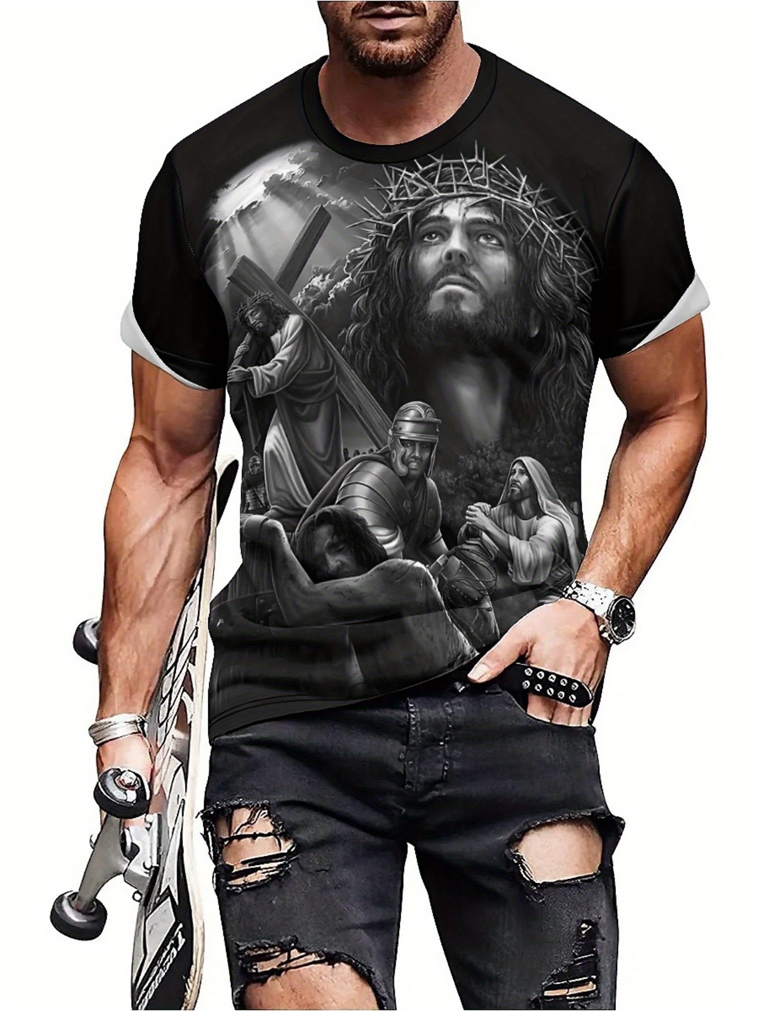 Men'S Plus Size Jesus 3D Print - 3D Printing Designing のレビューと価格