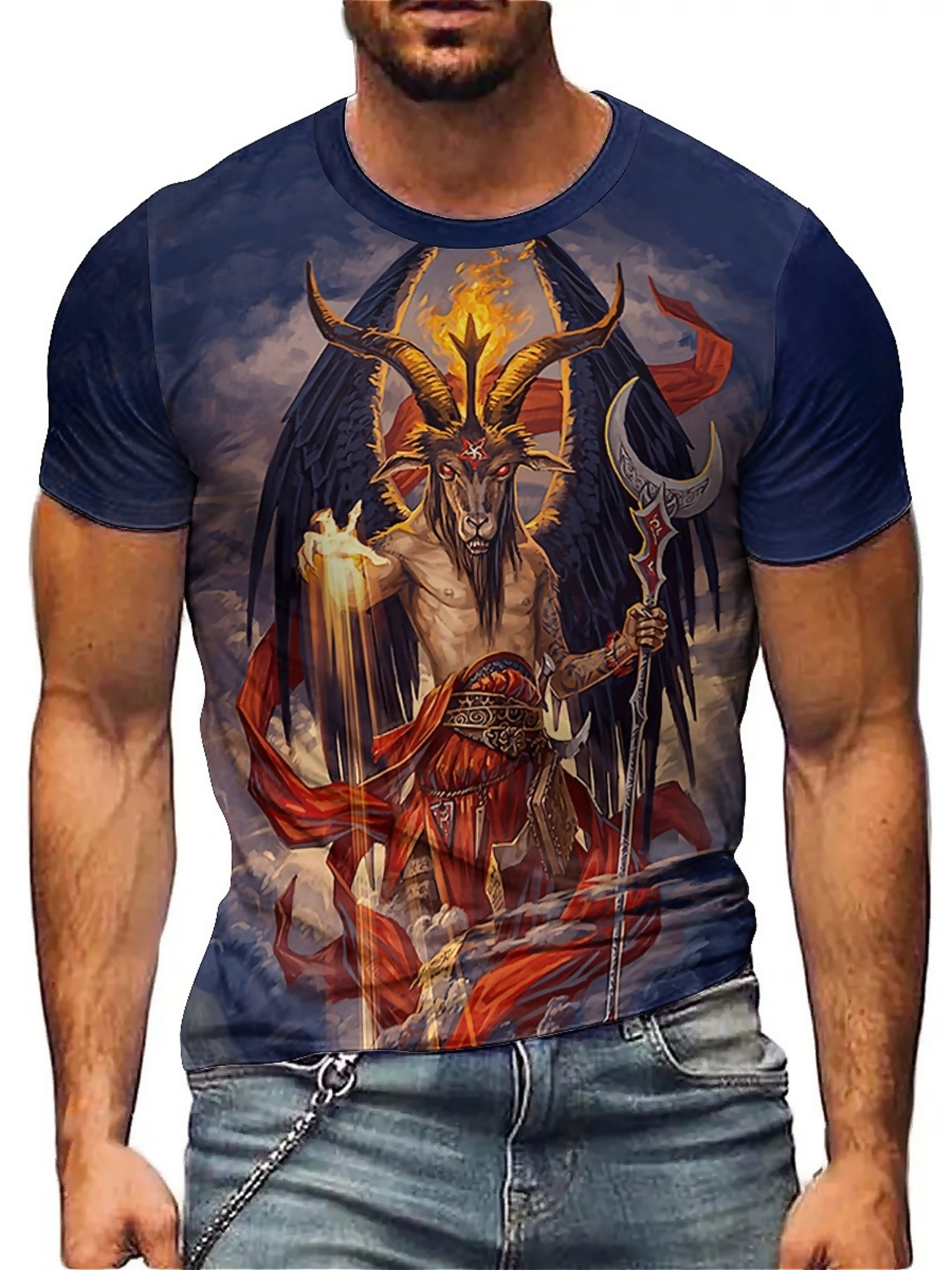 Men's 3D Demon Print T-Shirt | - 3D Printing Designing のレビューと価格