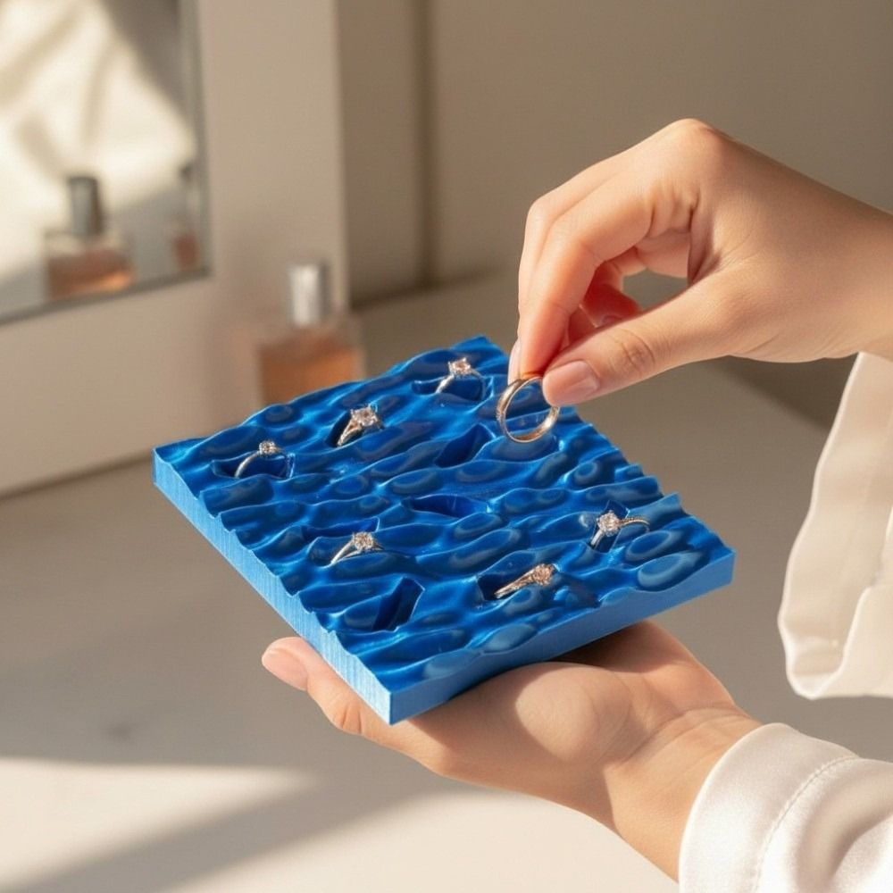 Minimalist Sea Wave Ring Displ - 3D Printing Ring Holder のレビューと価格